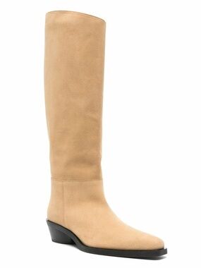 Proenza Schouler Bronco Sand Suede Knee High Boots EU 37 NIB $1300